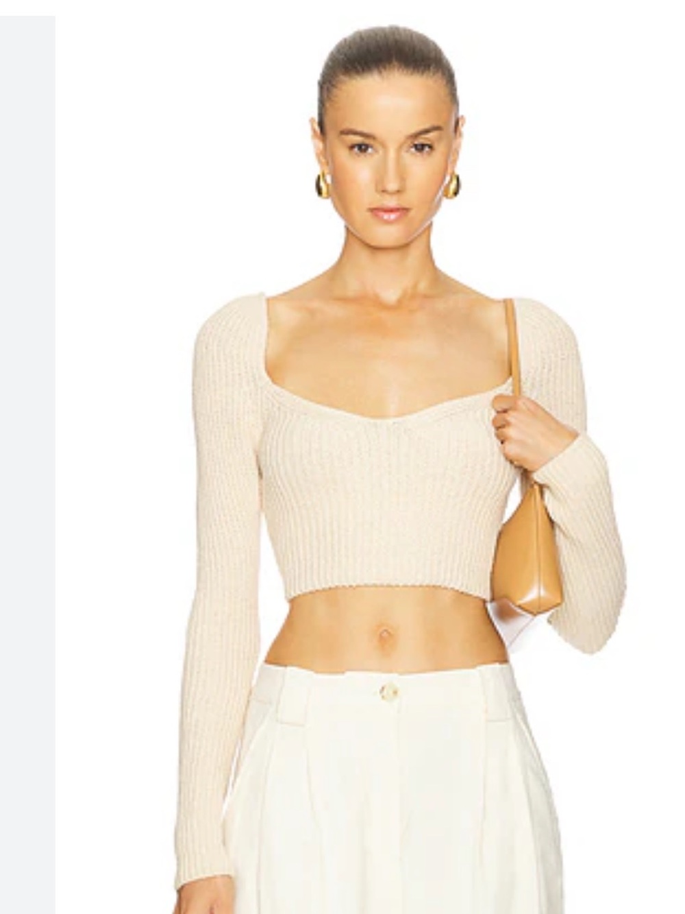 A.L.C. white Ribbed Cropped Sweater
